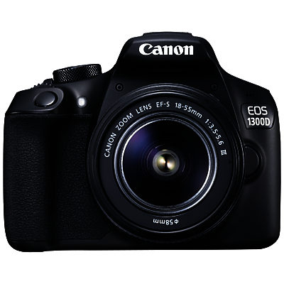 Canon EOS 1300D Digital SLR Camera With 18-55mm Lens, HD 1080p, 18MP, Wi-Fi, NFC, 3 LCD Screen